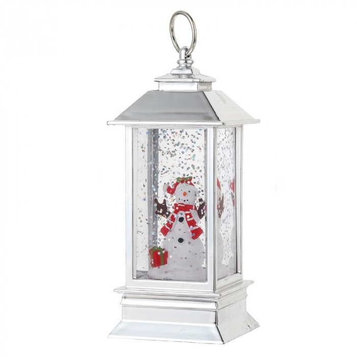 Decoratiune Luminoasa, Flippy, Felinar de Craciun, cu Lumina LED, Ornament Model Om de Zapada, 5.3x5.3x13 cm, Alb [1]