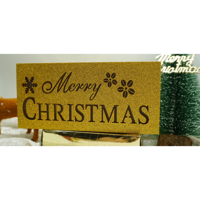 Decoratiune luminoasa, Flippy, Marry Christmas, galben, lungime: 19 cm, latime: 9 cm, inaltime: 4 cm, lemn, interior/exterior [6]