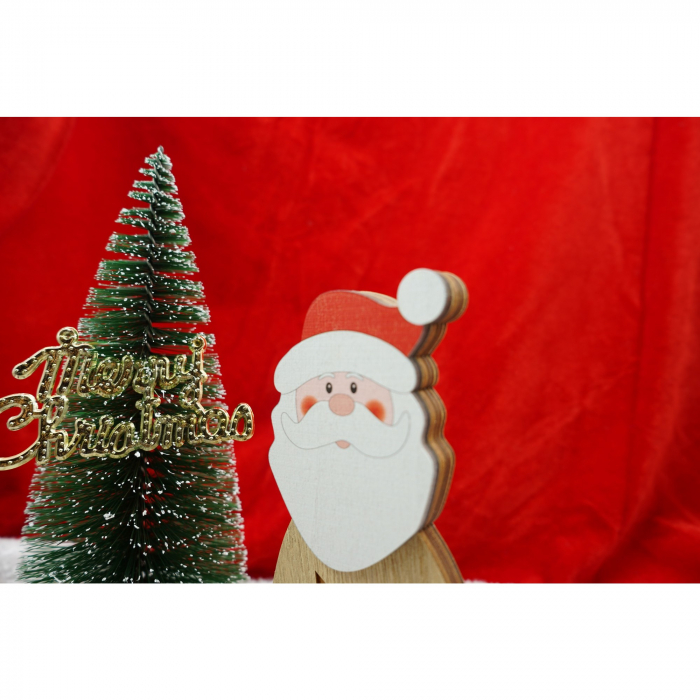 Decoratiune luminoasa, Flippy, Mos Craciun, maro, lungime: 10 cm, latime: 5 cm, inaltime: 19 cm, lemn, interior/exterior [4]