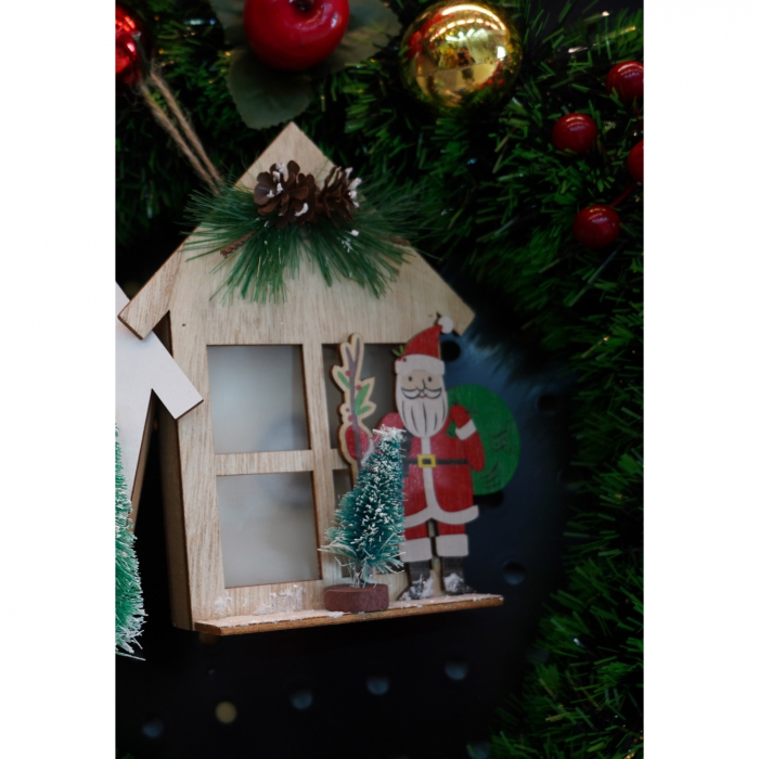 Decoratiune luminoasa, Flippy, Mos Craciun, maro, lungime: 13 cm, latime: 5 cm, inaltime: 17 cm, lemn, interior/exterior [4]