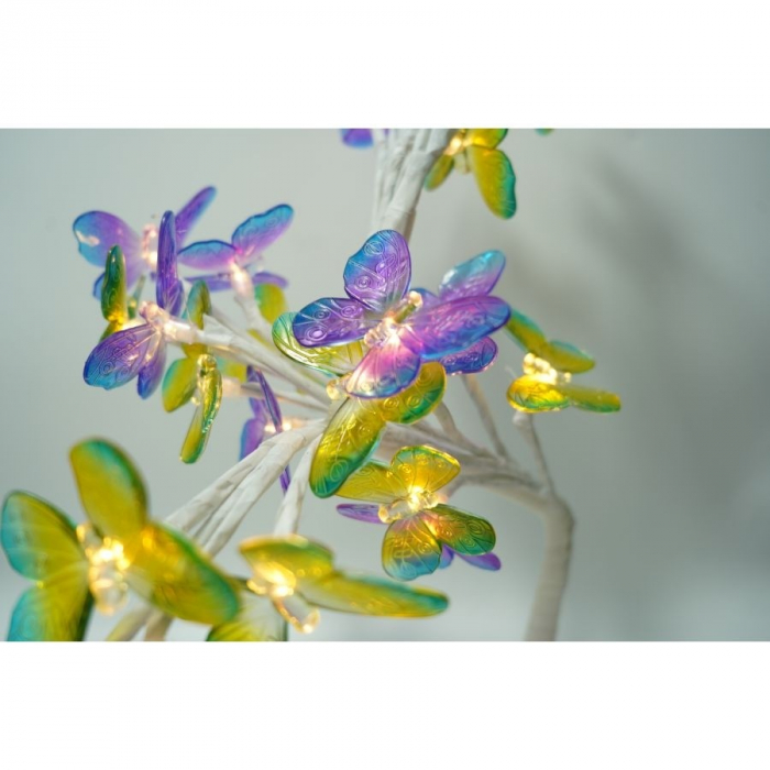 Decoratiune luminoasa, Flippy, Tip copac cu fluturi, cu baterii/USB [5]