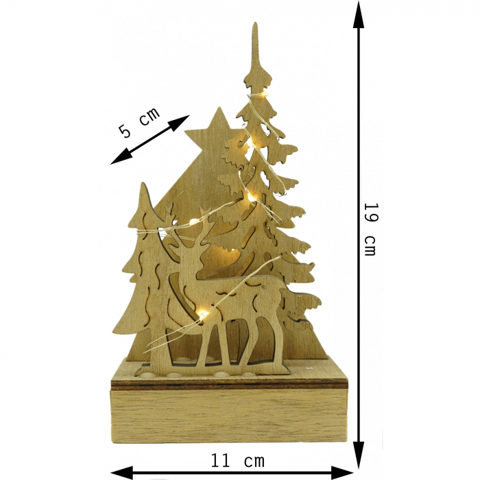 Decoratiune luminoasa, peisaj de iarna, maro, lungime: 11 cm, latime: 5 cm, inaltime: 19 cm, lemn, interior/exterior [6]