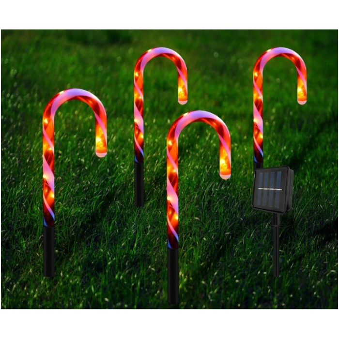 Decoratiune luminoasa pentru Craciun, Acadele, pentru exterior, incarcare solara, 28 cm [6]