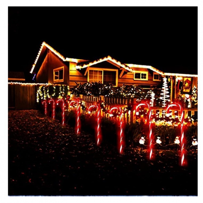 Decoratiune luminoasa pentru Craciun, Acadele, pentru exterior, incarcare solara, 28 cm [2]