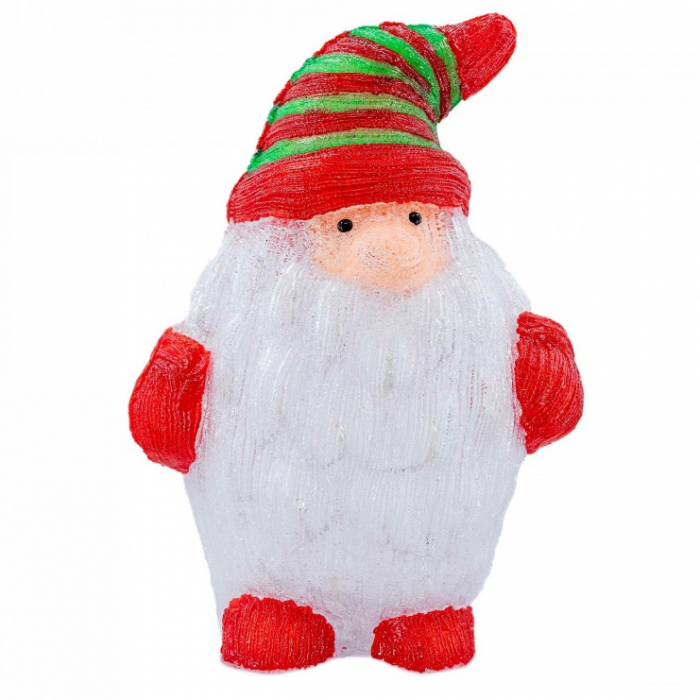Decoratiune de exterior cu lumini, din acril, Gnom, 96 led-uri lumina rece, dimensiune 65cm, 8 jocuri de lumini, HB-205 [2]