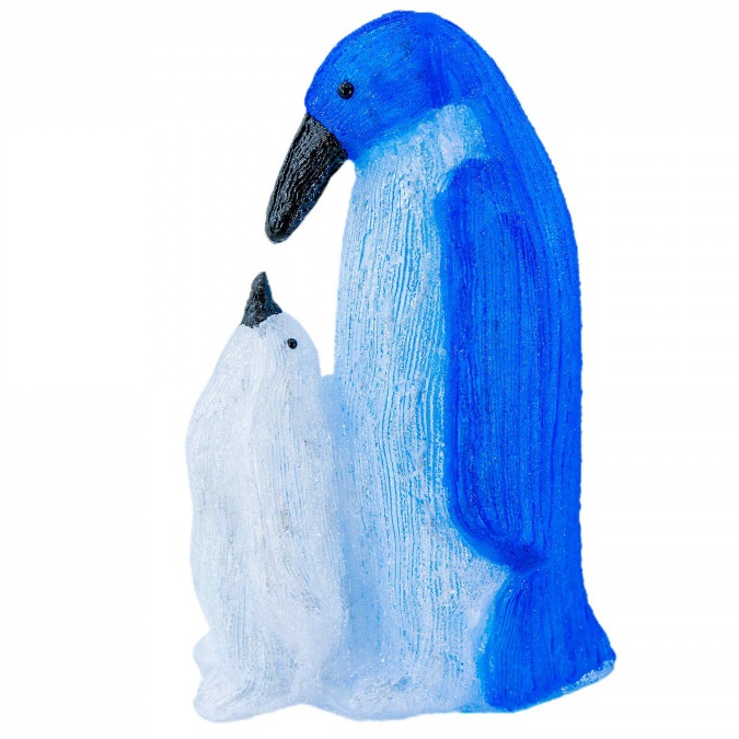 Decoratiune de exterior cu lumini, Pinguini, din acril, dimensiune 29x22x47cm, 8 jocuri de lumini, 150 led-uri, lumina rece, cablu 3 m, protectie IP44, MI-1059 [2]