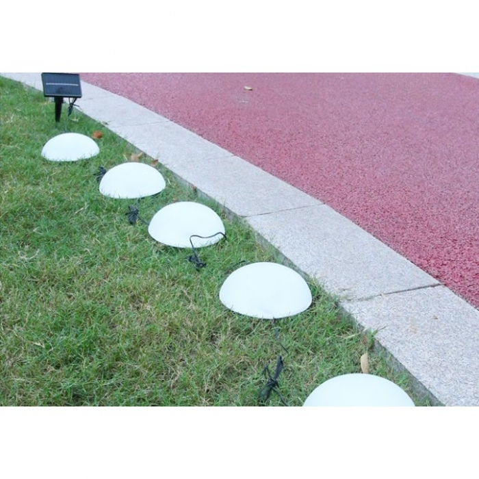 Decoratiune pentru gradina, Flippy, lampa solara in forma de ciuperca, 5 ciuperci, alb cald [3]