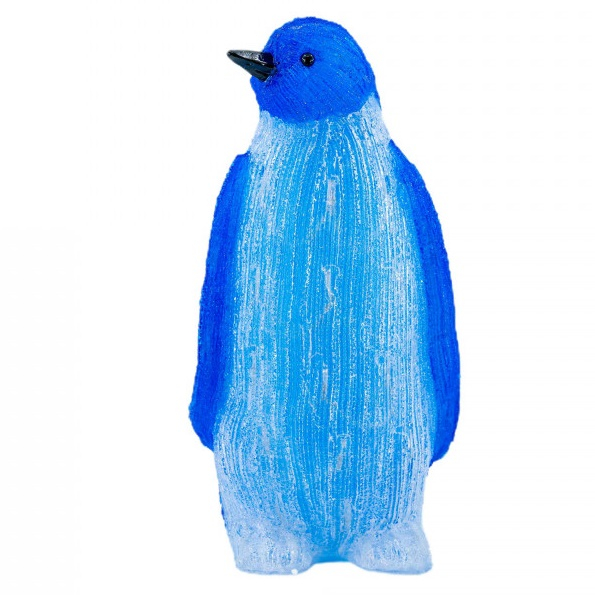 Decoratiune de exterior cu lumini, Pinguin din acril, dimensiune 22x21x45cm, 8 jocuri de lumini, 60 led-uri, lumina rece, cablu de alimentare 3m, protectie IP44, MI-1062 [2]