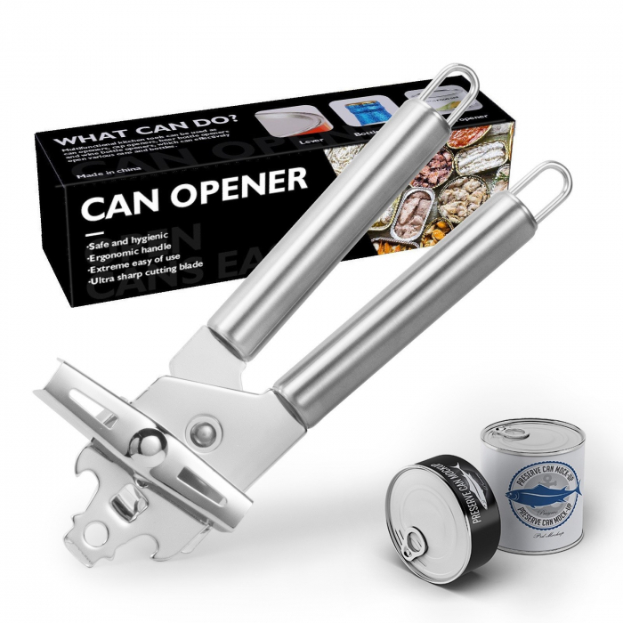 Deschizator conserve Flippy, material inox, ergonomic, gri [2]