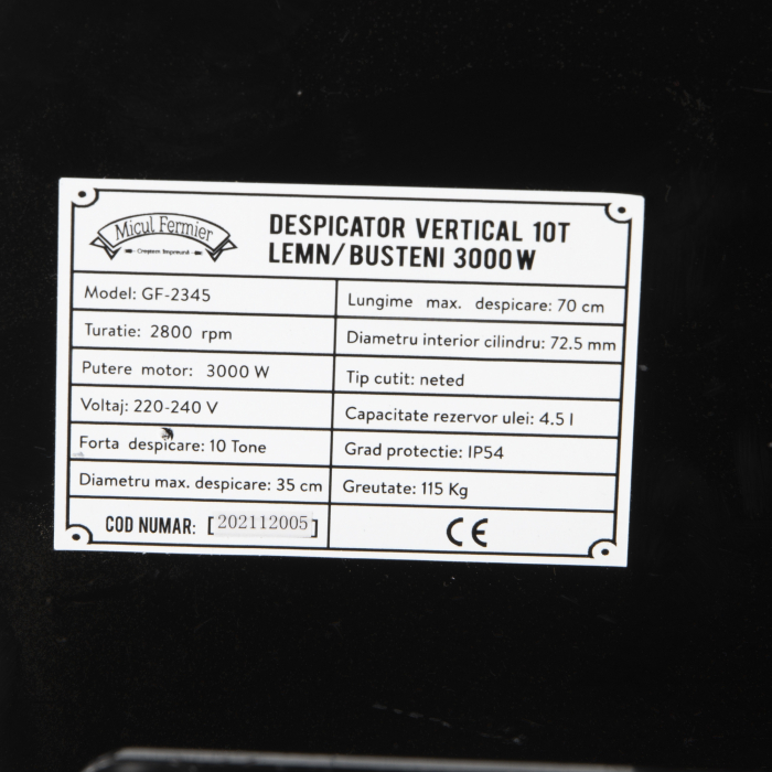 Despicator vertical 10T lemn/busteni 3000W [6]