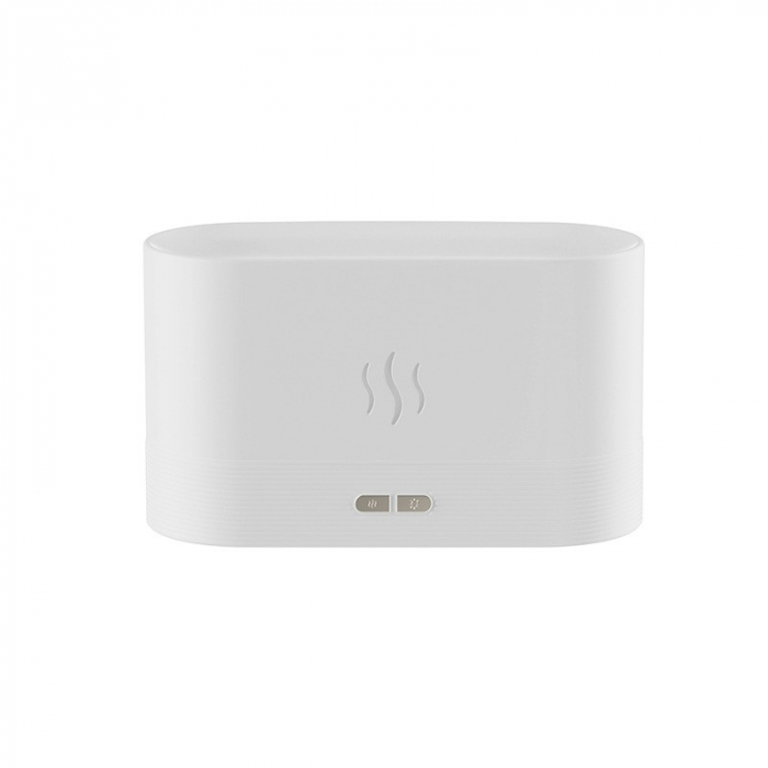 Difuzor de ulei esential cu flacara Flippy, aromaterapie, umidificator de aer, rezervor 180 ml, simulare efectelor de iluminare a flacarii, lumina veghe ajustabila, alb [1]