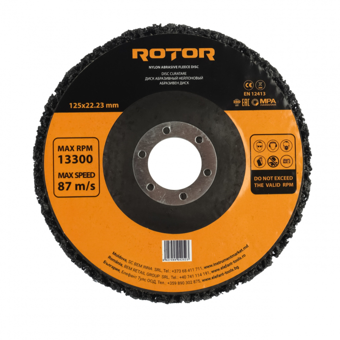 Disc abraziv pentru indepartarea vopselei din lemn si fier 125 X 22.2 TYPE CORAL granulatie 80 ROTOR [1]