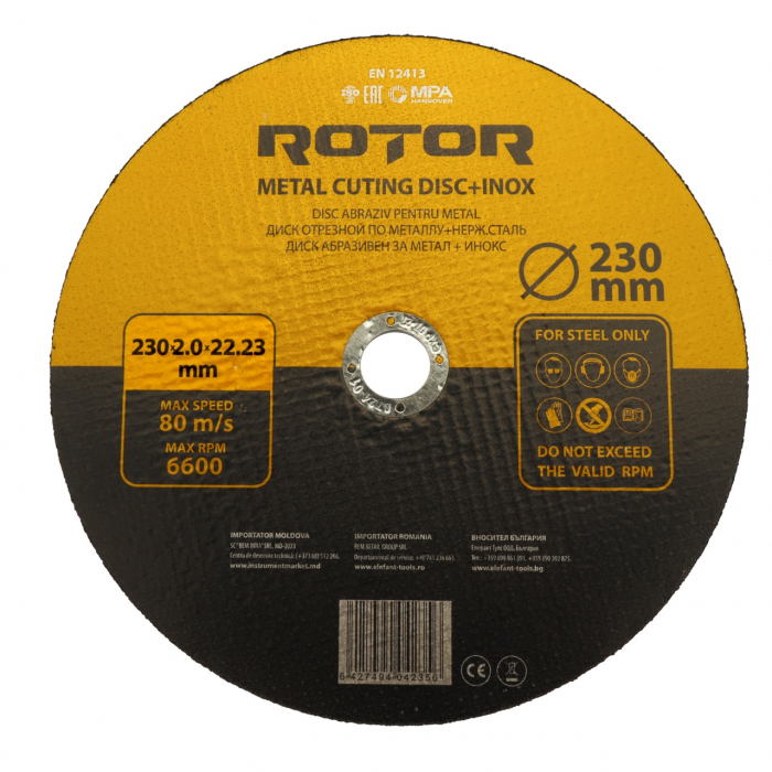 Disc abraziv pentru metal+inox ROTOR 230*2,0*22,23 [1]