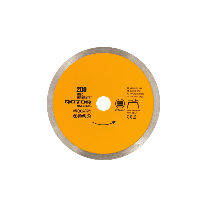 DISC DIAMANTAT 200x1.6x25.4 continuu with water Rotor [2]