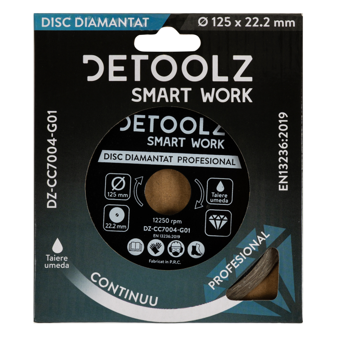 Disc diamantat continuu Detoolz 125x22.2mm, taiere umeda [2]