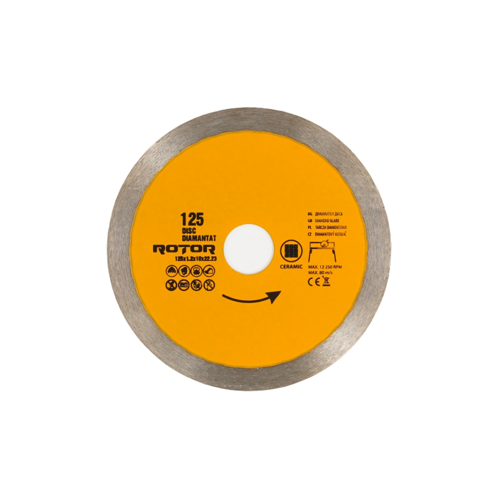 Disc diamantat continuu ROTOR 125x1.2x10x22.23 mm pentru beton [2]