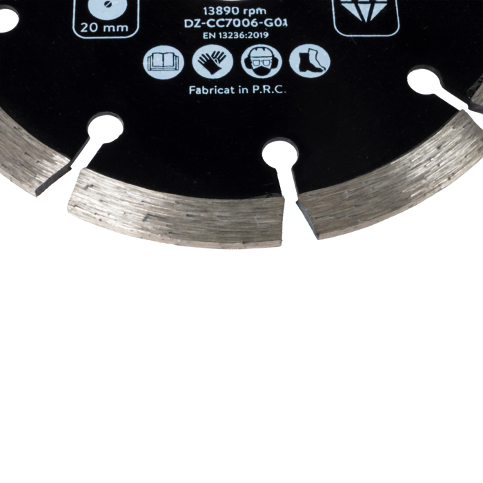 Disc diamantat segmentat Detoolz 110x20mm, taiere uscata [3]