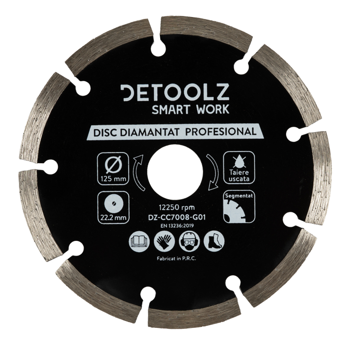 Disc diamantat segmentat Detoolz 125x22.2mm, taiere uscata [1]