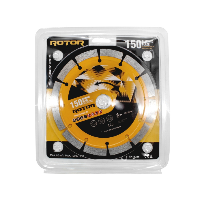 Disc diamantat segmentat ROTOR 150x2.2x10x22.23 mm pentru beton, granit, marmura si tigla [2]