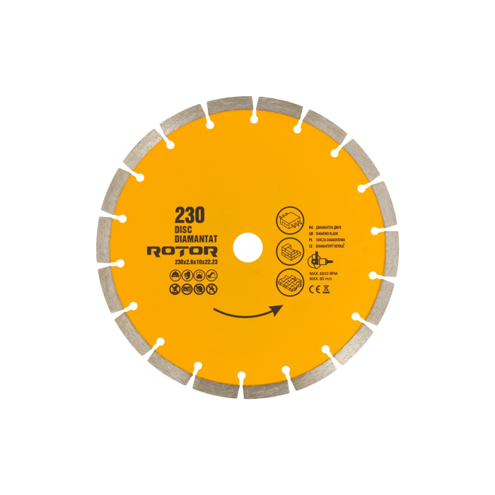 Disc diamantat segmentat ROTOR 230x2.6x10x22.23 mm pentru beton [2]