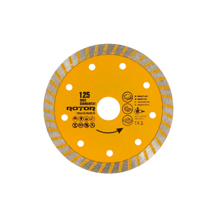 Disc diamantat turbo ROTOR 125x2.2x10x22.23 mm pentru beton armat [2]