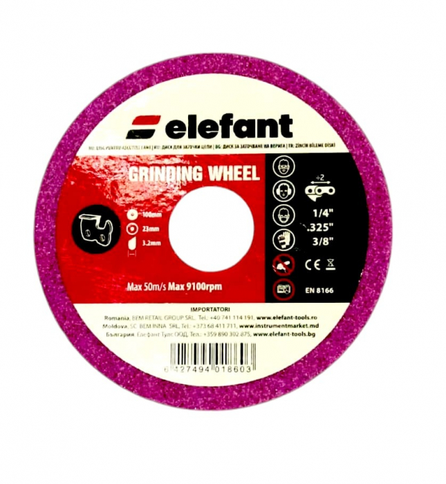 Disc pentru ascutire lant 100x3.2x23mm, Elefant [1]