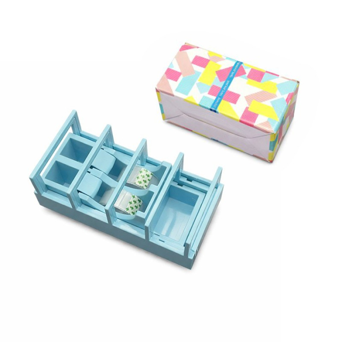 Dispenser de Banda Adeziva, Flippy, Suport pentru Banda Adeziva pentru Birou, Scoala, din Plastic, 15,5 x 7,7 x 7,4 cm, Albastru deschis [2]