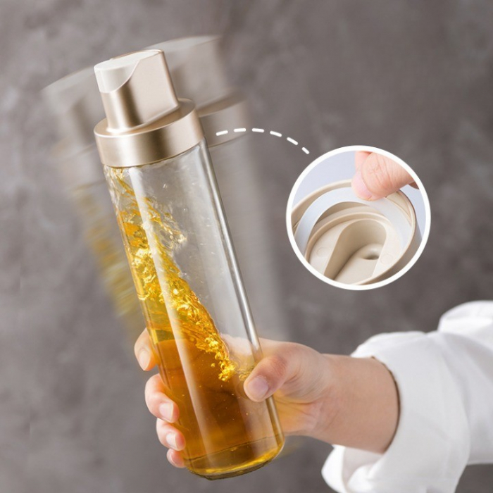 Dispenser pentru Ulei, Flippy, Deschidere si Inchidere Automata a Rezervorul, cu Inductie Gravitationala, 500 ml, 26.1x6.2x6.2cm, Gri [2]