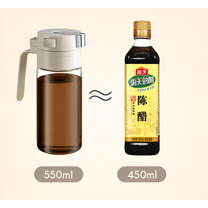 Dispenser pentru Ulei, Flippy, Deschidere si Inchidere Automata a Rezervorul, cu Inductie Gravitationala, 550 ml, 12x7.6x20.5 cm, Alb [14]