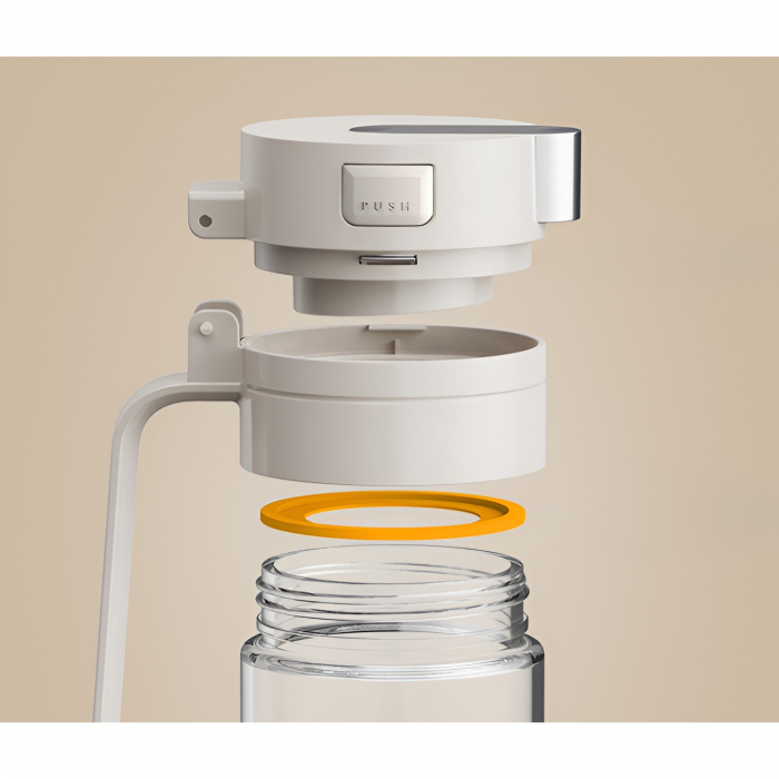Dispenser pentru Ulei, Flippy, Deschidere si Inchidere Automata a Rezervorul, cu Inductie Gravitationala, 550 ml, 12x7.6x20.5 cm, Alb [2]