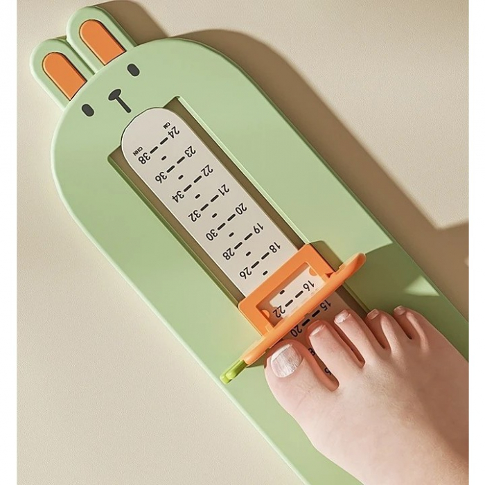 Dispozitiv de Masurat Talpa Piciorului pentru Bebelusi, Flippy, 6-24, Model Iepuras, Verde [5]