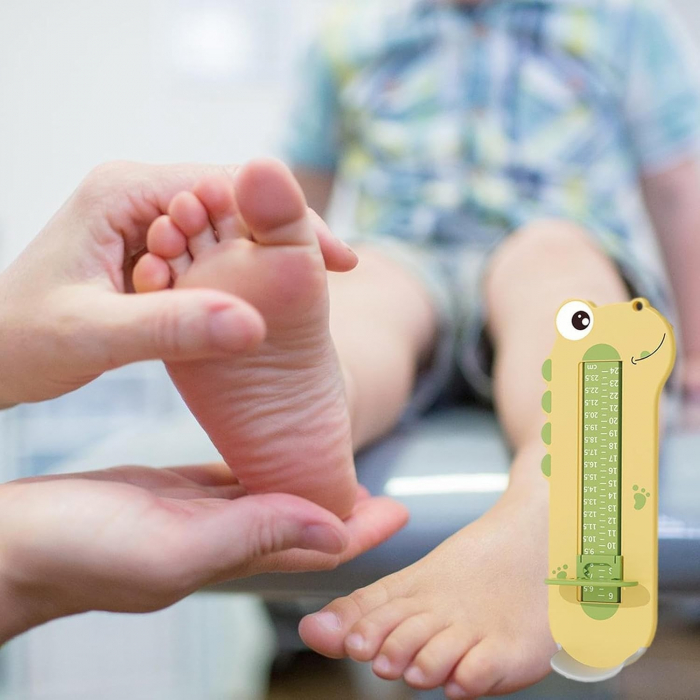 Dispozitiv de Masurat Talpa Piciorului pentru Bebelusi, Flippy, 9-24, Model Dinozaur, Galben [6]