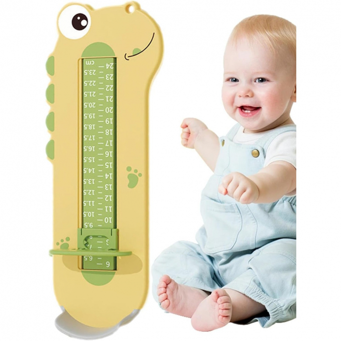 Dispozitiv de Masurat Talpa Piciorului pentru Bebelusi, Flippy, 9-24, Model Dinozaur, Galben [7]