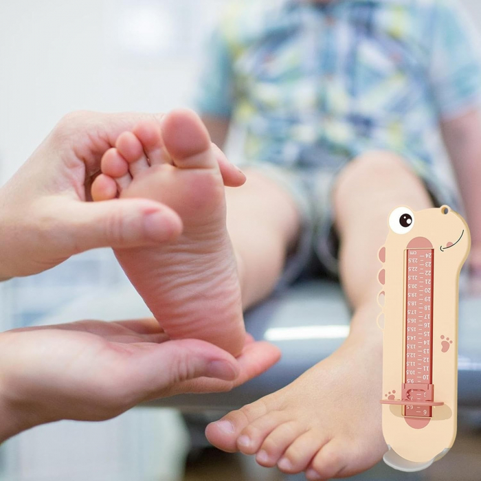 Dispozitiv de Masurat Talpa Piciorului pentru Bebelusi, Flippy, 9-24, Model Dinozaur, Roz [2]
