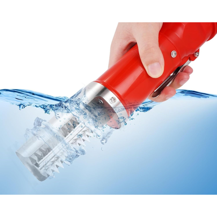 Dispozitiv Electric de Curatare Solzi Peste, Flippy, din Otel Inoxidabil, 28 x 5 cm, Rosu [2]