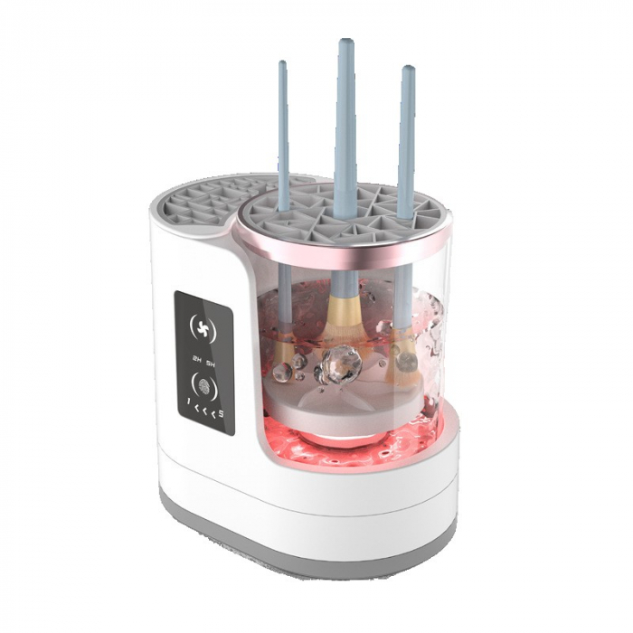 Dispozitiv Portabil de Curatare a Pensulelor de Machiaj, Flippy, cu Functie de Uscare, 5V, 850RPM, Cablu 1.2 m, 17.3 x 12.1 x 17.5 cm, Alb [1]