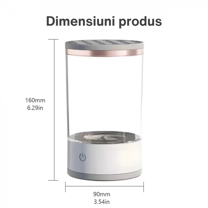 Dispozitiv Portabil de Curatare a Pensulelor de Machiaj, Flippy, Potrivit pentru Pensule de Diferite Dimensiuni, 5V, 7000RPM, Vibratii Sonice, USB, Alb/Transparent, 9x9x16 cm [2]