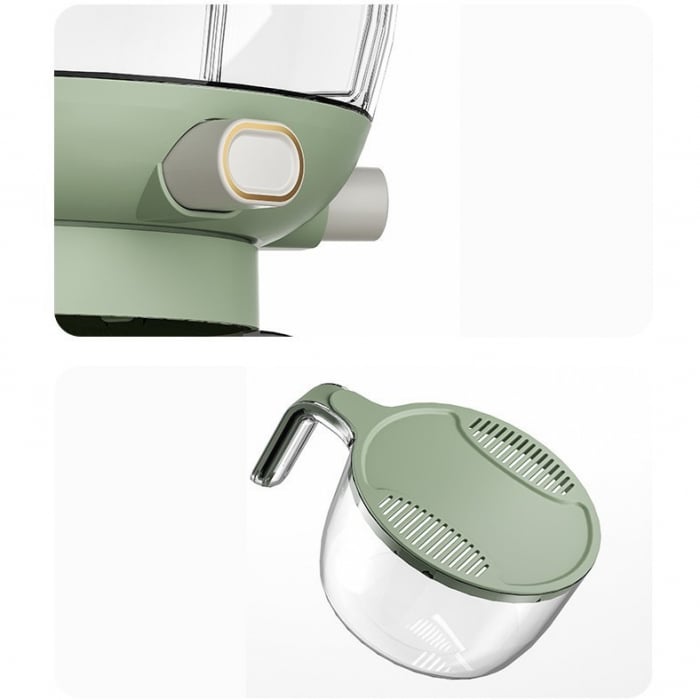 Dozator Etajat de Cereale Flippy, Rotativ 360, 6 Compartimente, Capacitate 10L, Cofraj Special pentru Oua, Vas pentru Scurgerea Cerealelor, 35x27.5 cm, Verde [12]