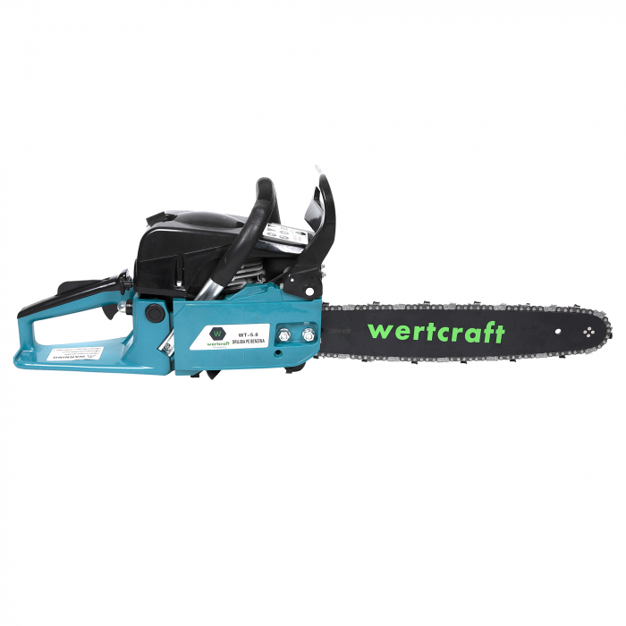 Drujba pe benzina Wertcraft, 5 CP, 52 CC, 2 timpi, 2 x lama 40 cm, 2 x lant, Ulei Ungere, Ulei Amestec [2]