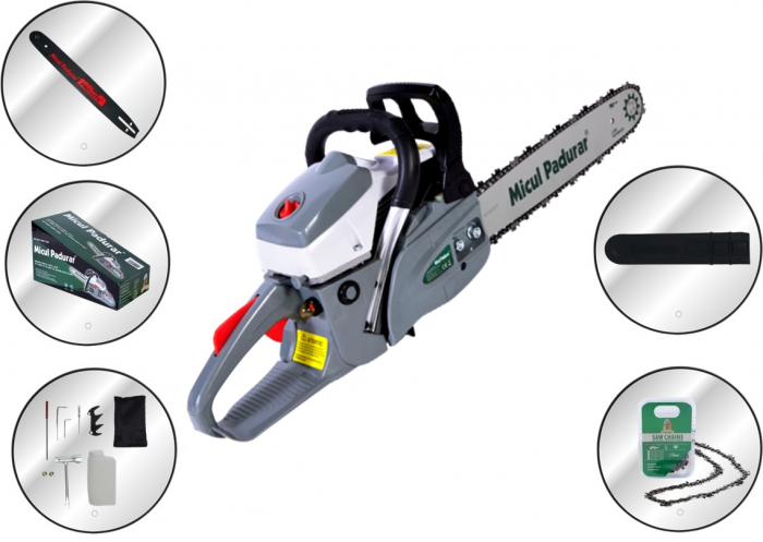 Drujba pe benzina Micul Padurar 5200 gri, 55 CC, 2.99 Cp, lama 40 cm + Dispozitiv de ascutit lantul manual [2]
