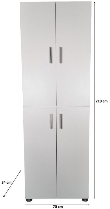 Dulap sau pantofar Leon, alb, 70x34x210 cm [3]