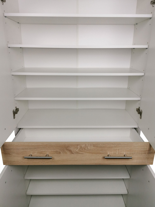 Dulap sau pantofar Zaragosa, stejar alb si alb, 90x35x195 cm [4]