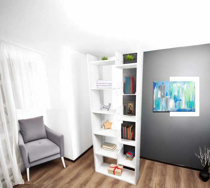Etajera living Haby, alb, 61x22x162 cm [1]