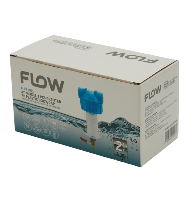 F-PF-P01 Filtru apa cu purjare din plastic cu sita inox FLOW [8]
