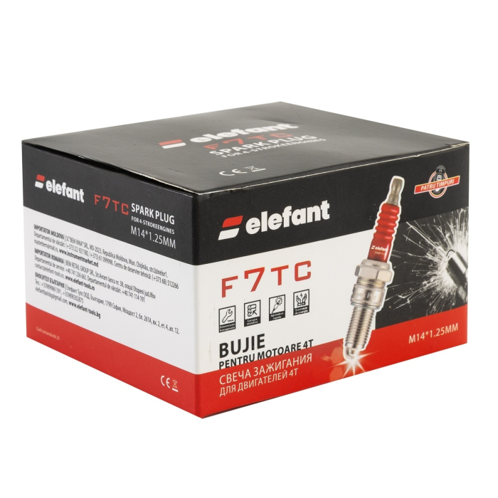 F7TC Bujie pentru motoare 4T, 170P, M14*1.25MM, Elefant [4]