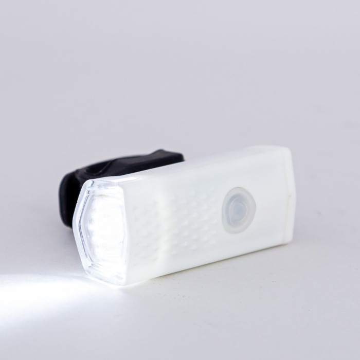 Far cu LED proiector pentru bicicleta\trotineta, Flippy, reincarcabil, cablu USB inclus, 3 moduri de lumina, IPX4, Alb, 6.5x2.9x2.3 cm [3]