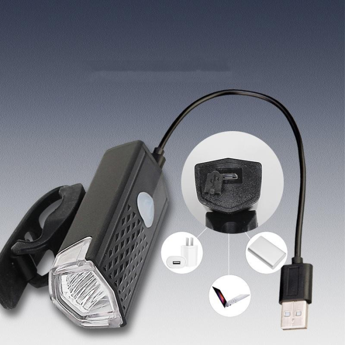 Far cu LED proiector pentru bicicleta\trotineta, Flippy, reincarcabil, cablu USB inclus, 3 moduri de lumina, IPX4, Negru, 6.5x2.9x2.3 cm [8]