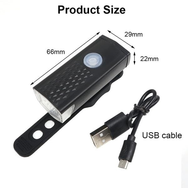 Far cu LED proiector pentru bicicleta\trotineta, Flippy, reincarcabil, cablu USB inclus, 3 moduri de lumina, IPX4, Negru, 6.5x2.9x2.3 cm [7]