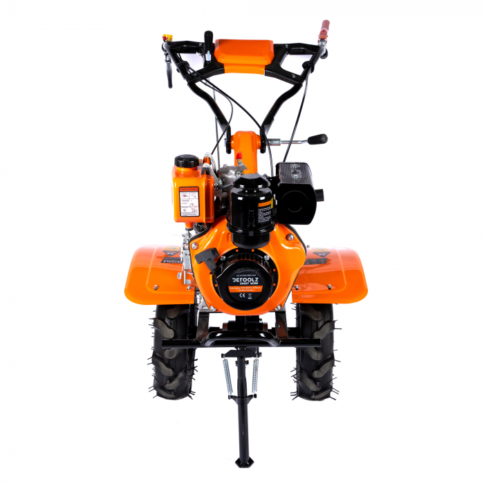 Motocultor DETOOLZ 7CP 280CC, motorina, 4T, 3 viteze, pornire manuala, cu roti [4]