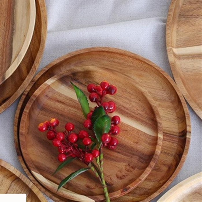 Farfurie din Lemn, Flippy, Rotunda, pentru Alimente sau Decor, 30 x 1.5 cm, Natur [5]